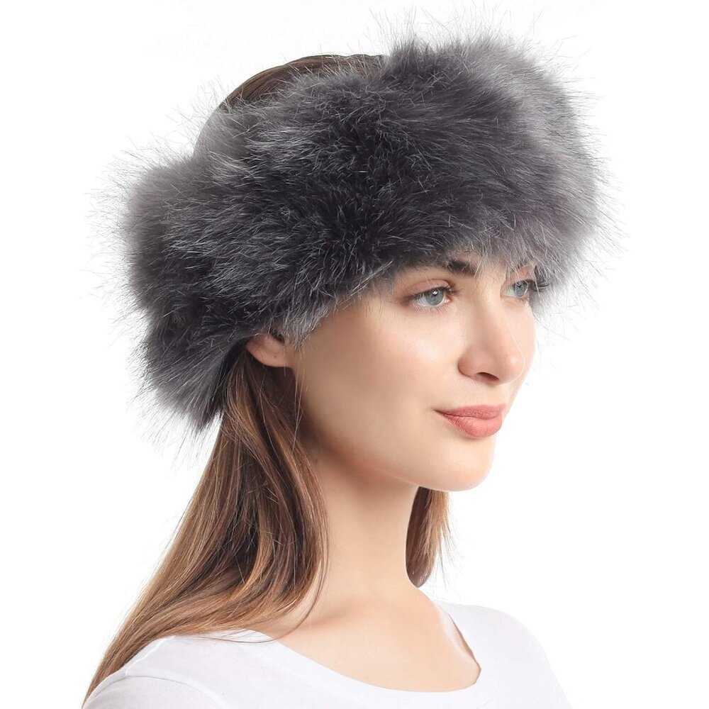 Chic Women's Faux Fur Headband - Cozy Earwarmer for Cold Weather Stylishness